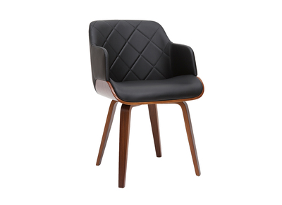 Chaise design noir et bois foncé LUCIEN