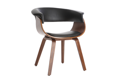 Chaise design noir et bois foncé noyer OKTAV