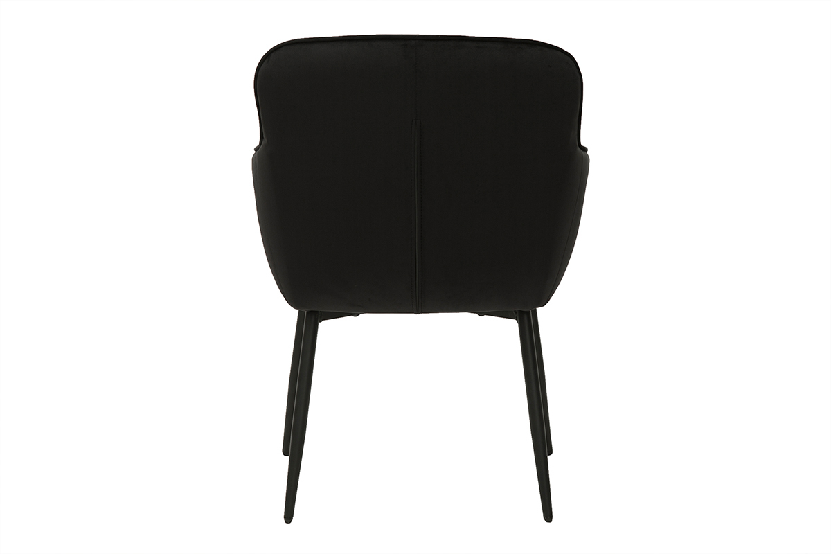 Chaise design noire en tissu velours et mtal FRIDA