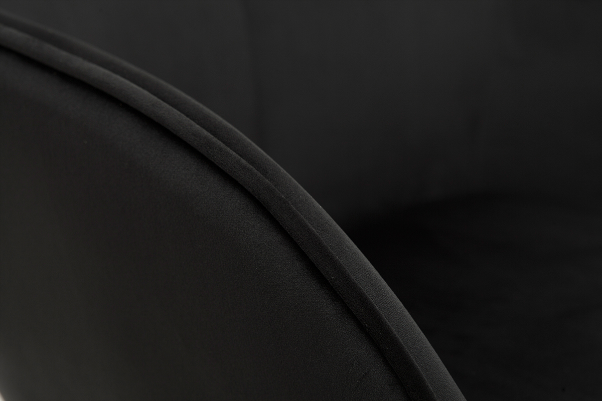 Chaise design noire en tissu velours et mtal FRIDA