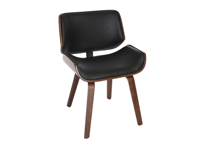 Chaise design noire et bois fonc&eacute; noyer RUBBENS