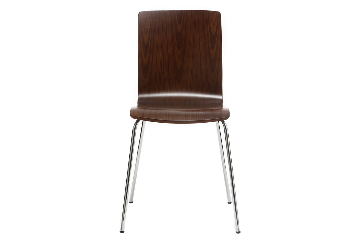 Chaise design noyer (lot de 2) NELLY