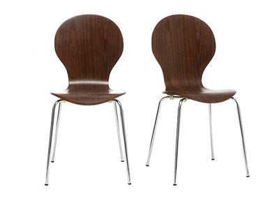 Chaise design noyer (lot de 2) NEW ABIGAIL