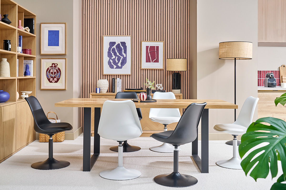 Chaise design pivotant blanc mat STEEVY V2