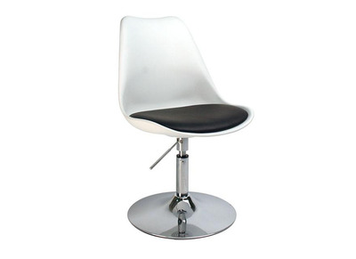 Chaise design pivotante blanche avec assise noire STEEVY