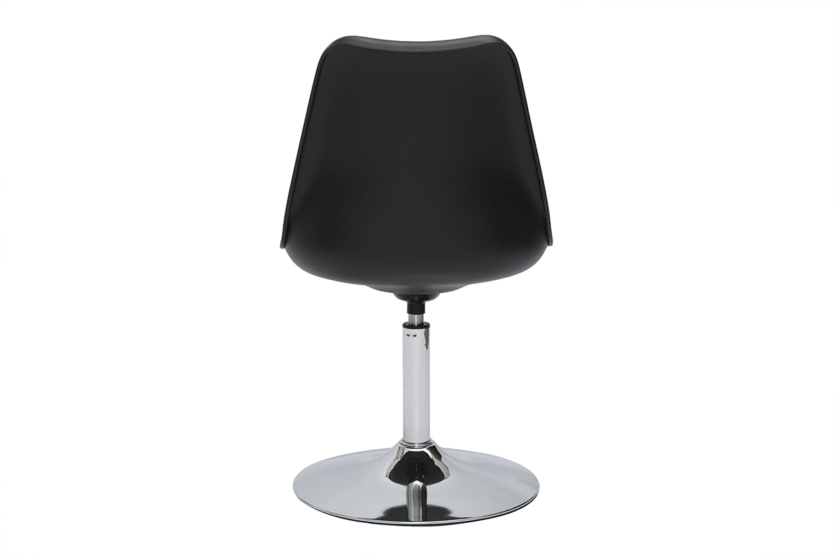 Chaise design pivotante noire et mtal chrom STEEVY V2