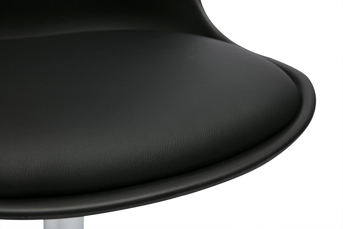 Chaise design pivotante noire et mtal chrom STEEVY V2