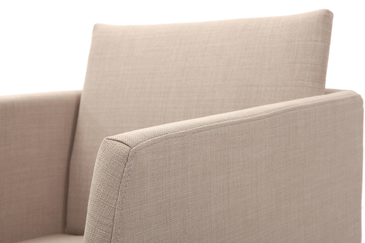 Chaise design polyester naturel et acier chrom� NEORA