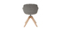 Chaise design tissu effet velours gris et bois AARON