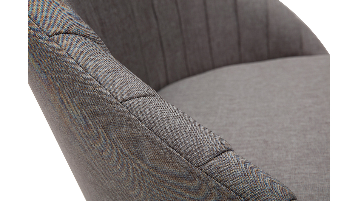 Chaise design tissu gris et mtal noir IZAAC