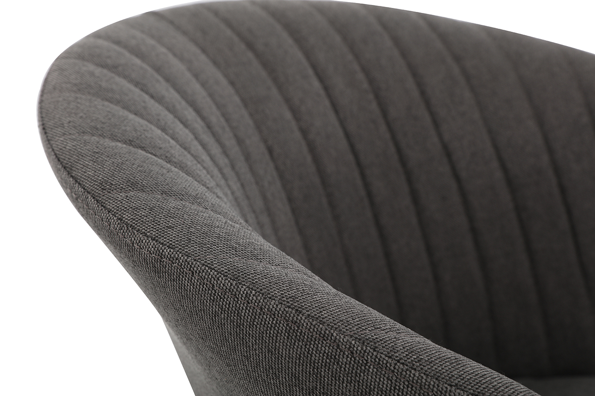 Chaise design tissu gris fonc� pieds m�tal dor� REQUIEM