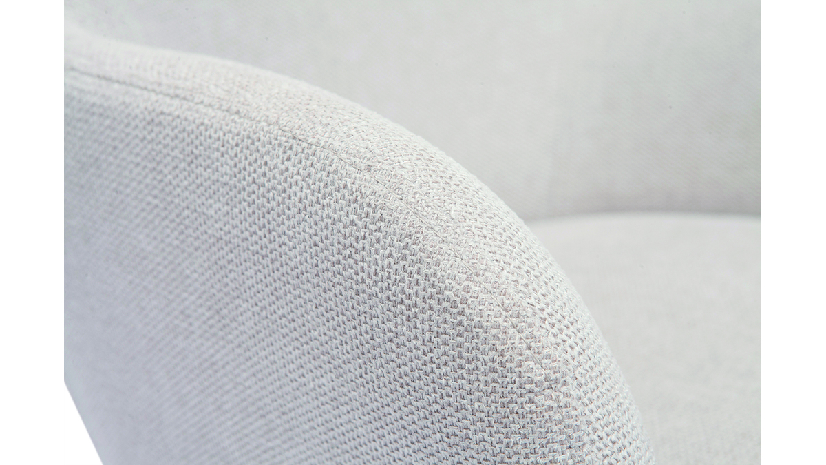 Chaise en tissu effet velours textur beige et mtal noir BRITT