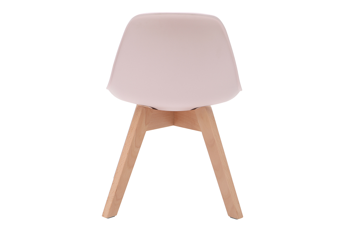 Chaise enfant rose avec pieds bois BABY PAULINE