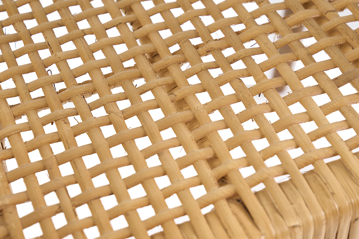 Chaise ethnique en bois teck massif et cannage rotin NEGARA