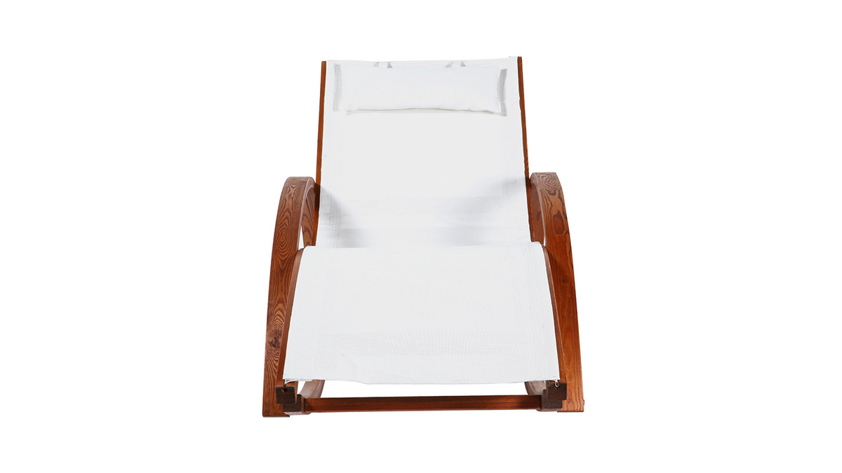 Chaise longue bain de soleil blanc cass GUERANDE