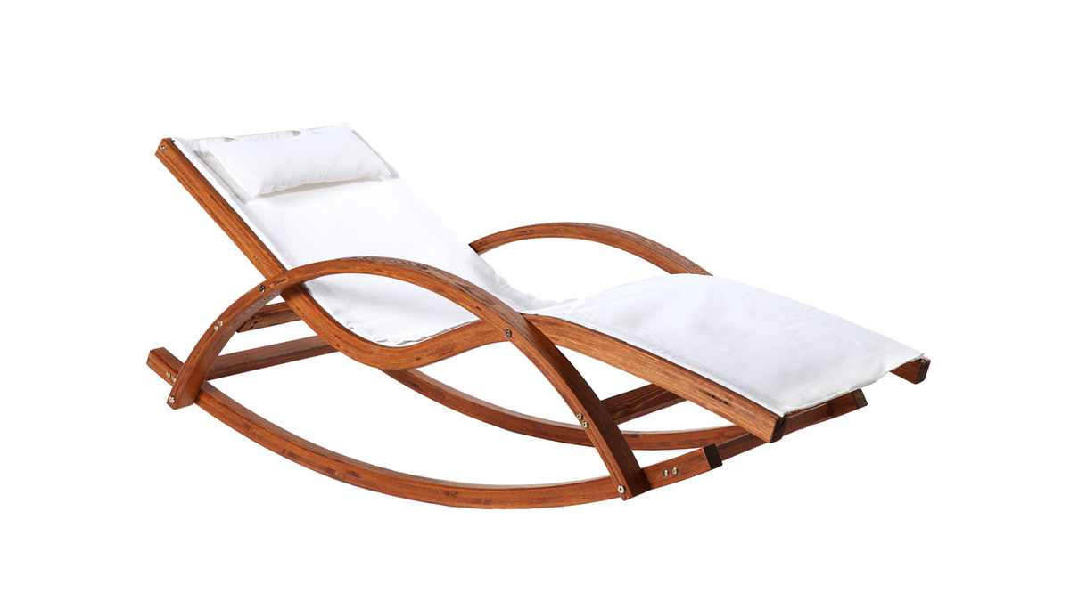 Chaise longue bain de soleil blanc cass GUERANDE