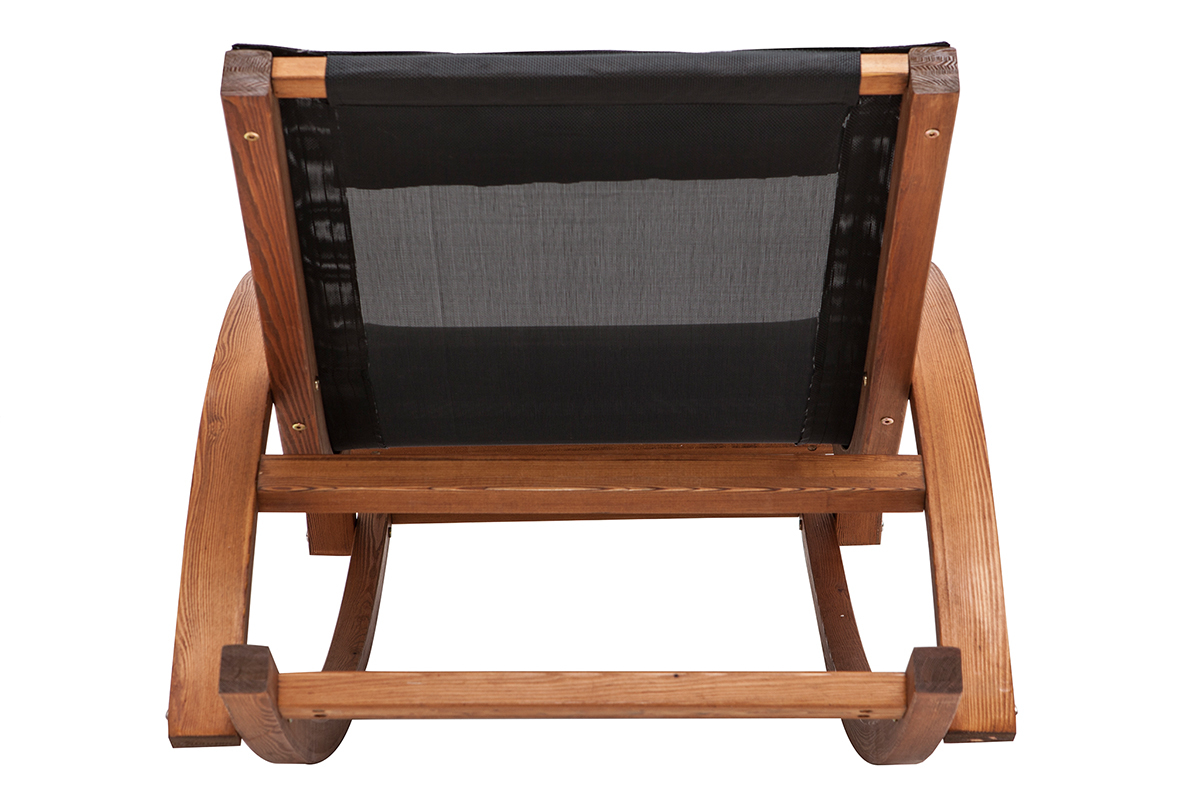 Chaise longue bain de soleil noire GUERANDE