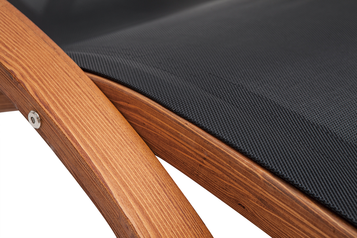 Chaise longue bain de soleil noire GUERANDE