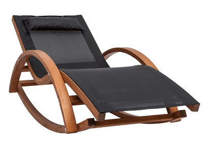 Chaise longue bain de soleil noire GUERANDE