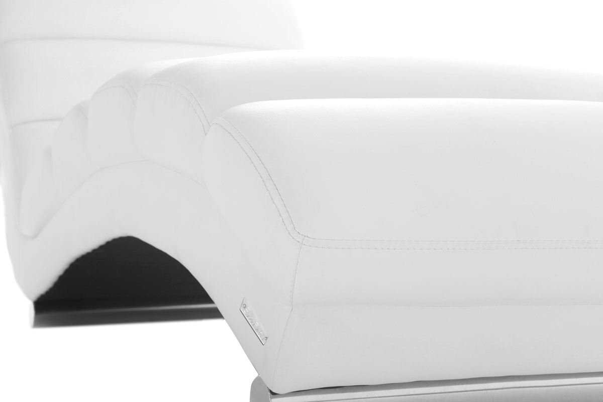 Chaise longue / fauteuil design blanc et acier chrom TAYLOR