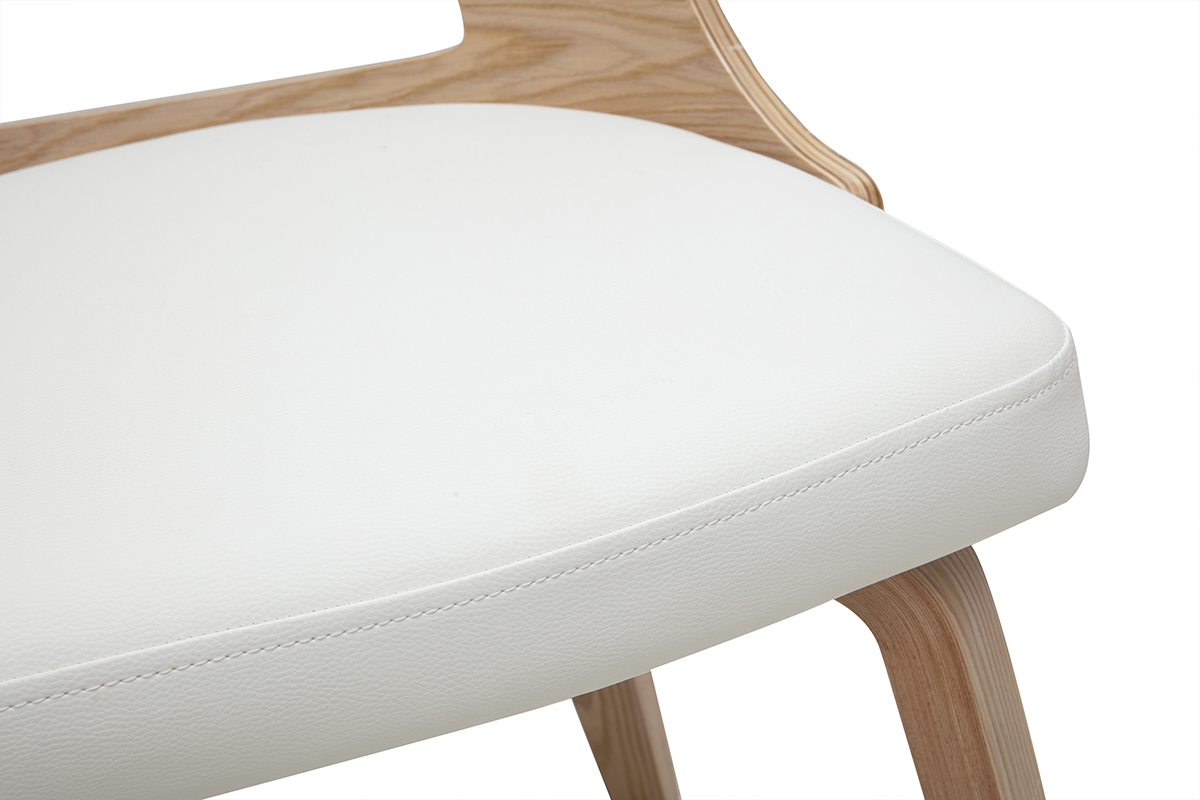 Chaise scandinave blanc et bois clair GARBO
