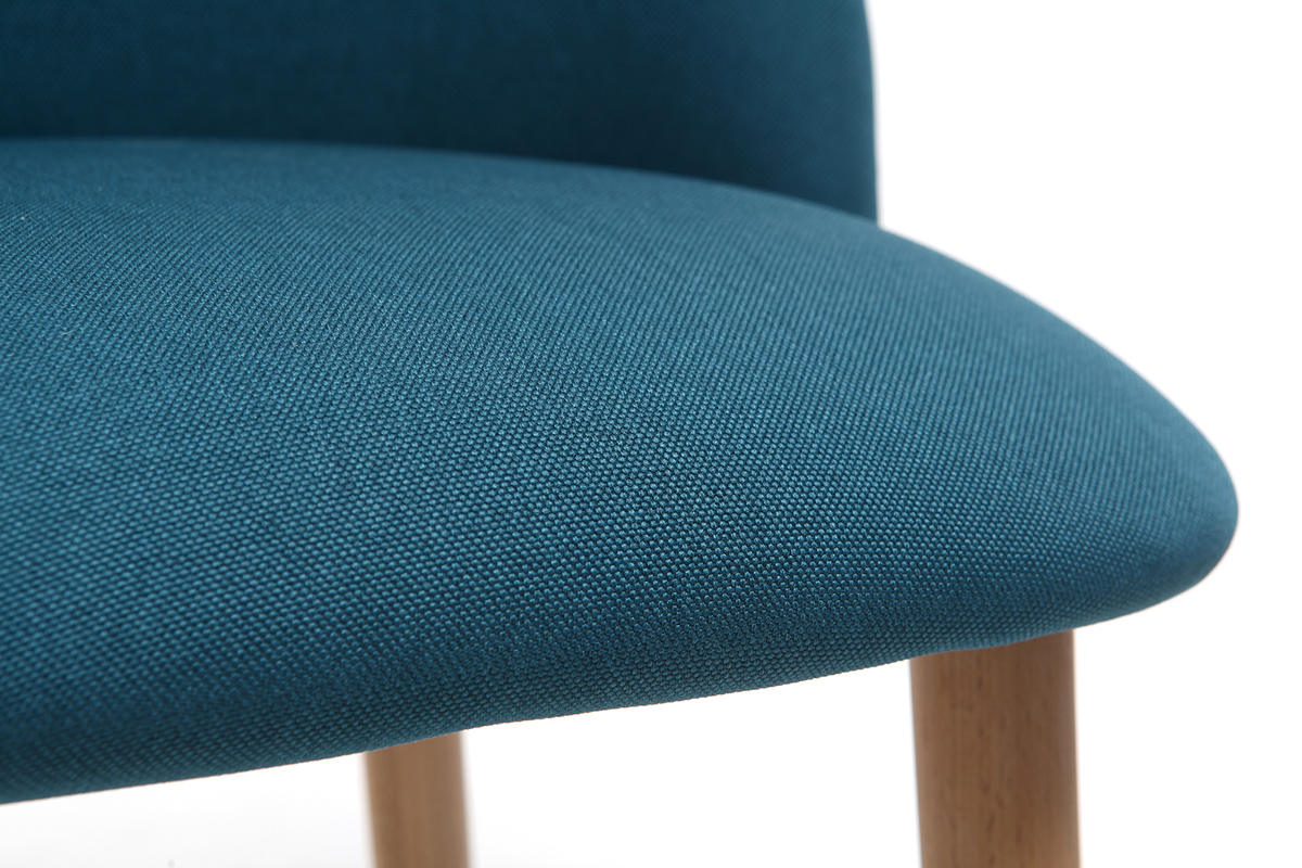 Chaise scandinave bleu canard et bois CELESTE