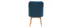 Chaise scandinave en tissu bleu canard et bois clair LIV