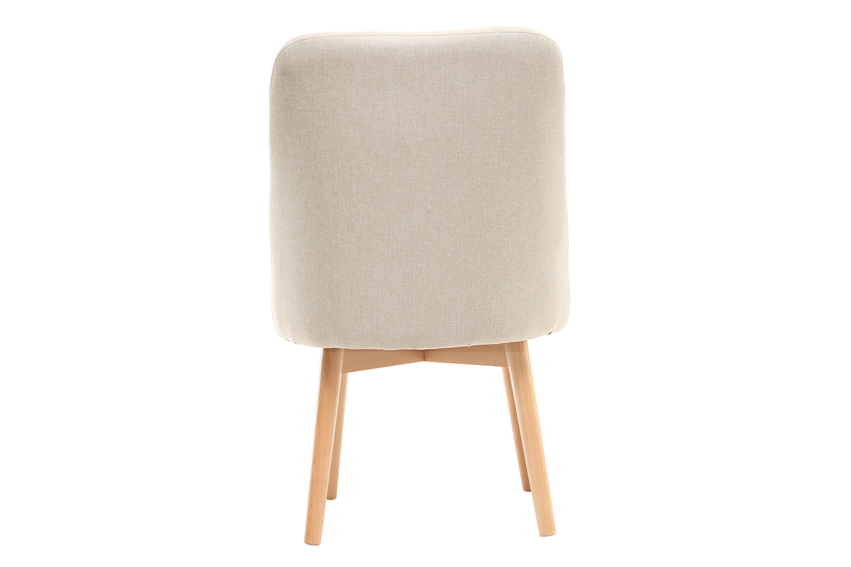 Chaise scandinave en tissu naturel et bois clair LIV