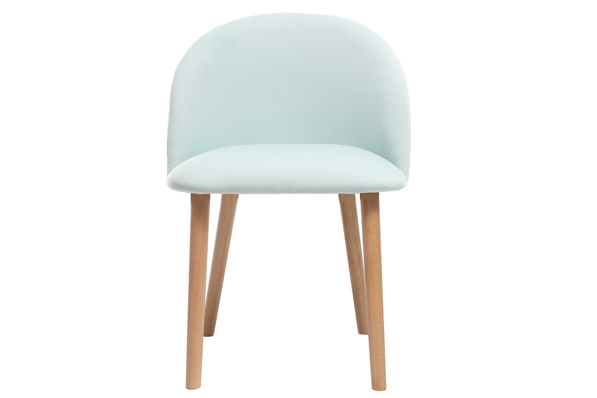 Chaise scandinave menthe � l'eau et bois CELESTE