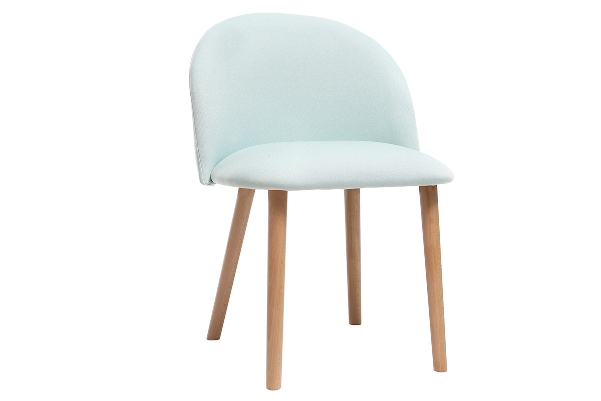 Chaise scandinave menthe � l'eau et bois CELESTE