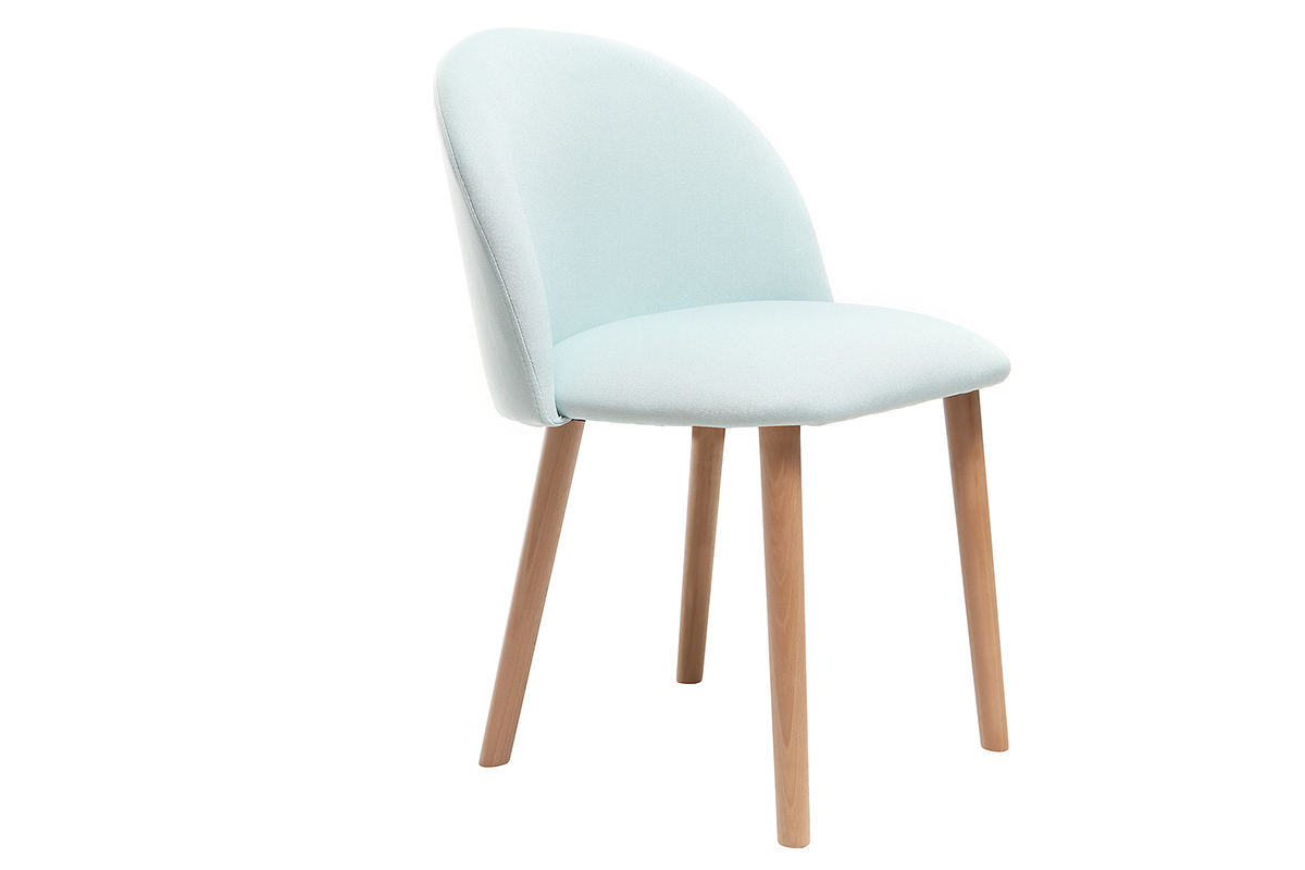 Chaise scandinave menthe � l'eau et bois CELESTE