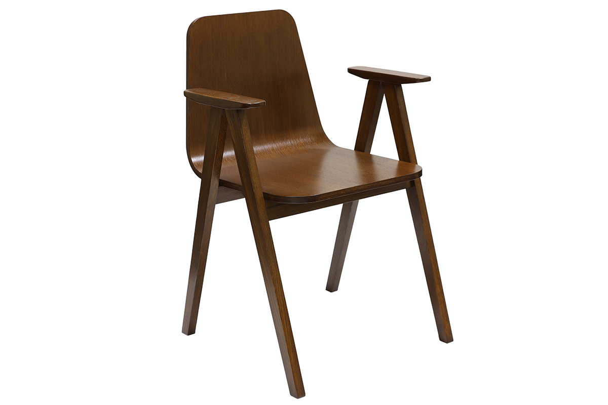 Chaise vintage en bois fonc OLYA