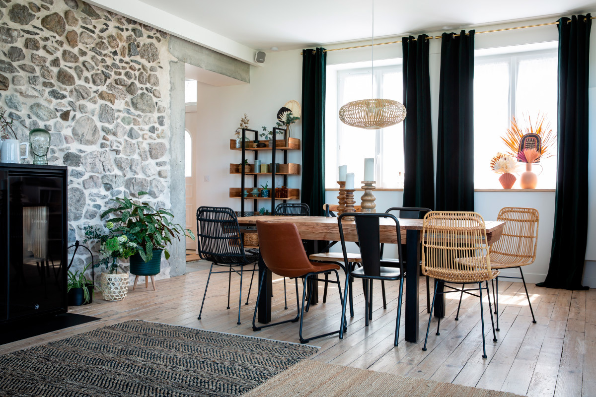 Chaise vintage marron clair et m�tal NEW ROCK