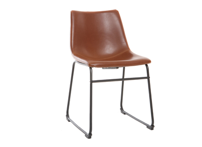 Chaise vintage marron clair et m&eacute;tal NEW ROCK