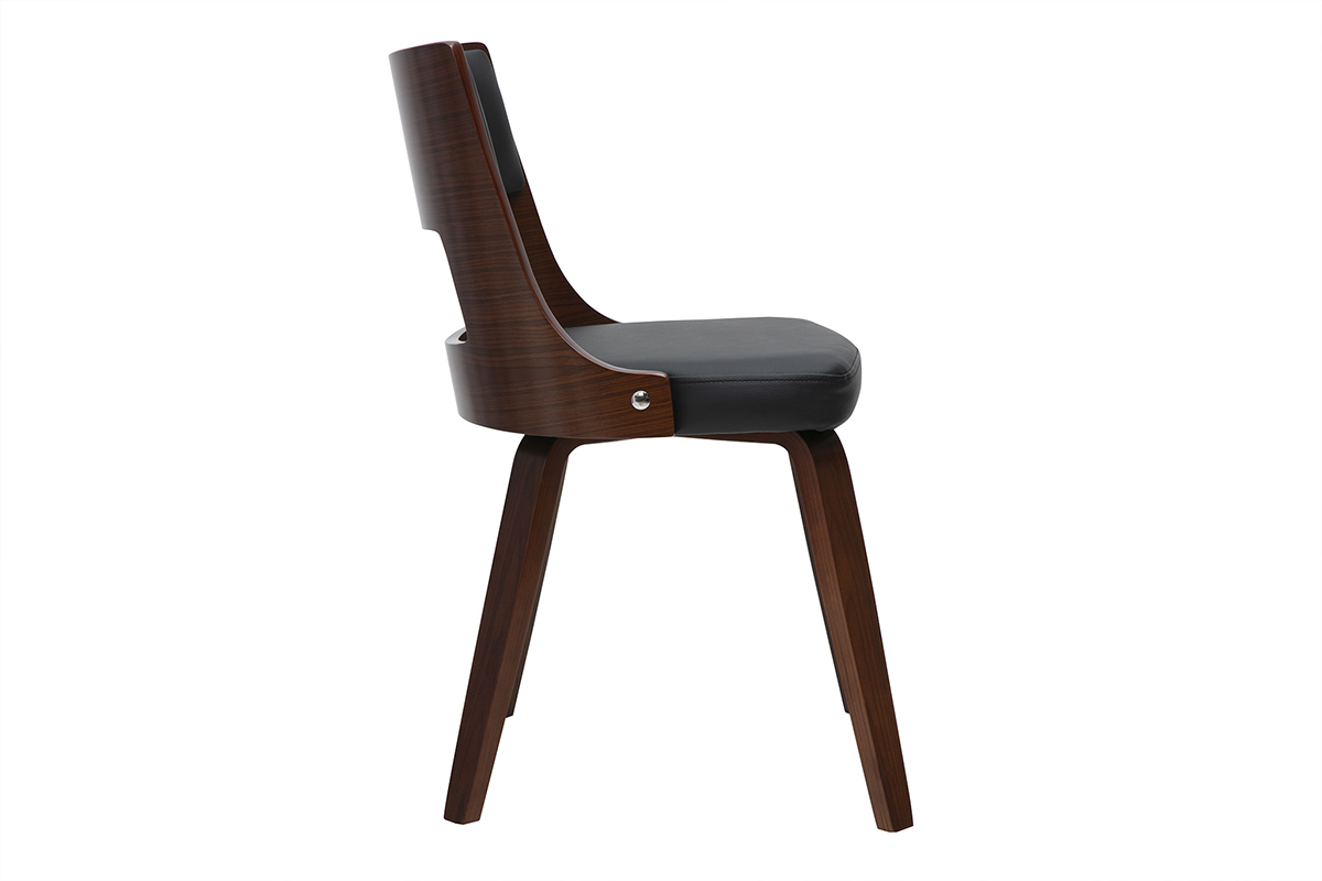 Chaise vintage noir et bois fonc GARBO