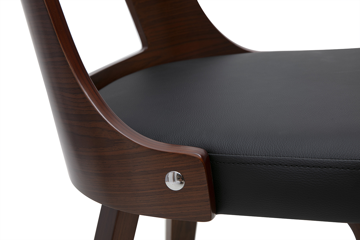 Chaise vintage noir et bois fonc GARBO