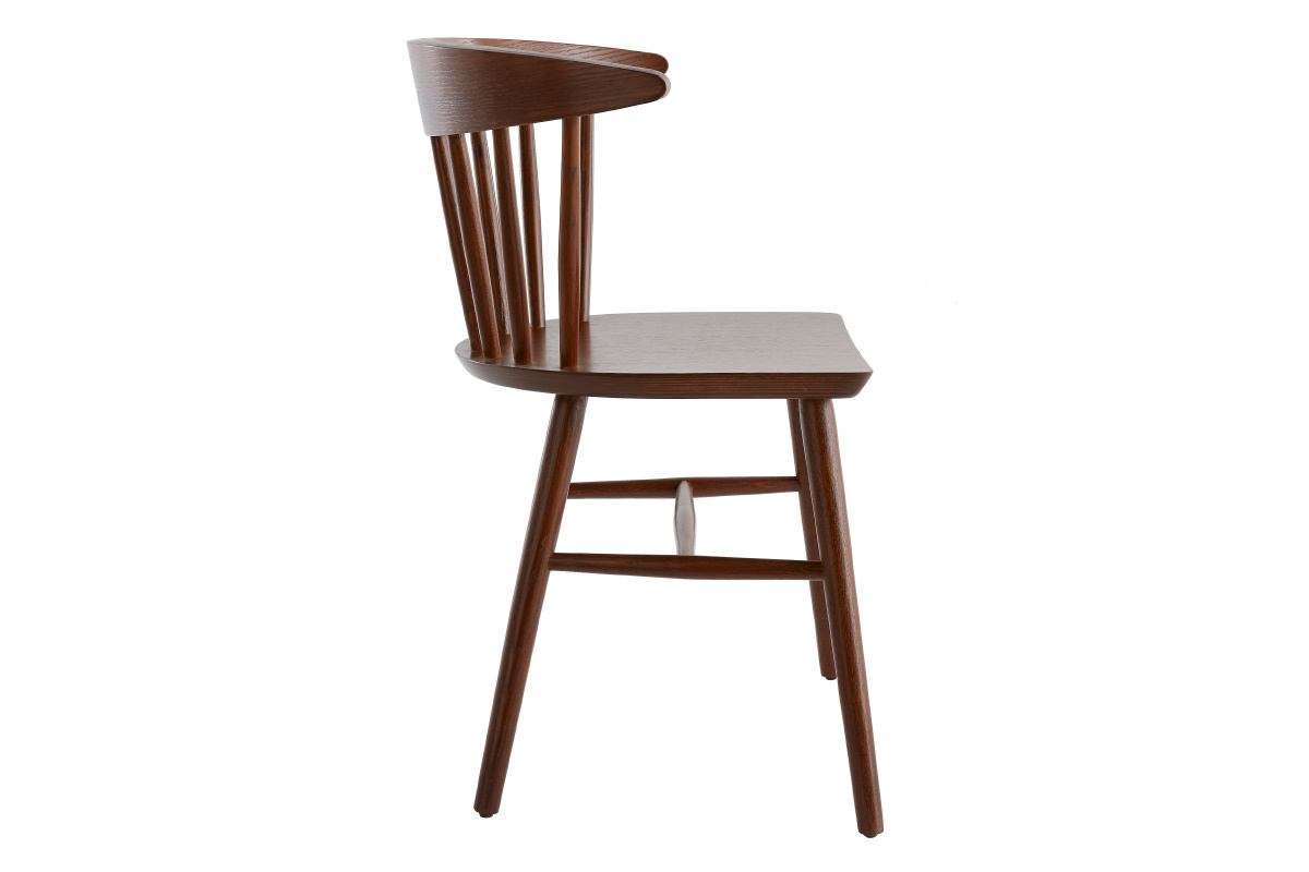 Chaises  barreaux en bois fonc (lot de 2) DARIA
