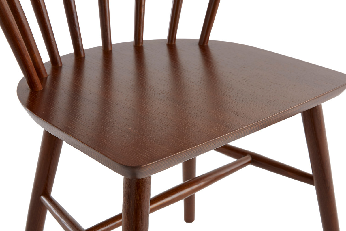 Chaises  barreaux en bois fonc (lot de 2) DARIA