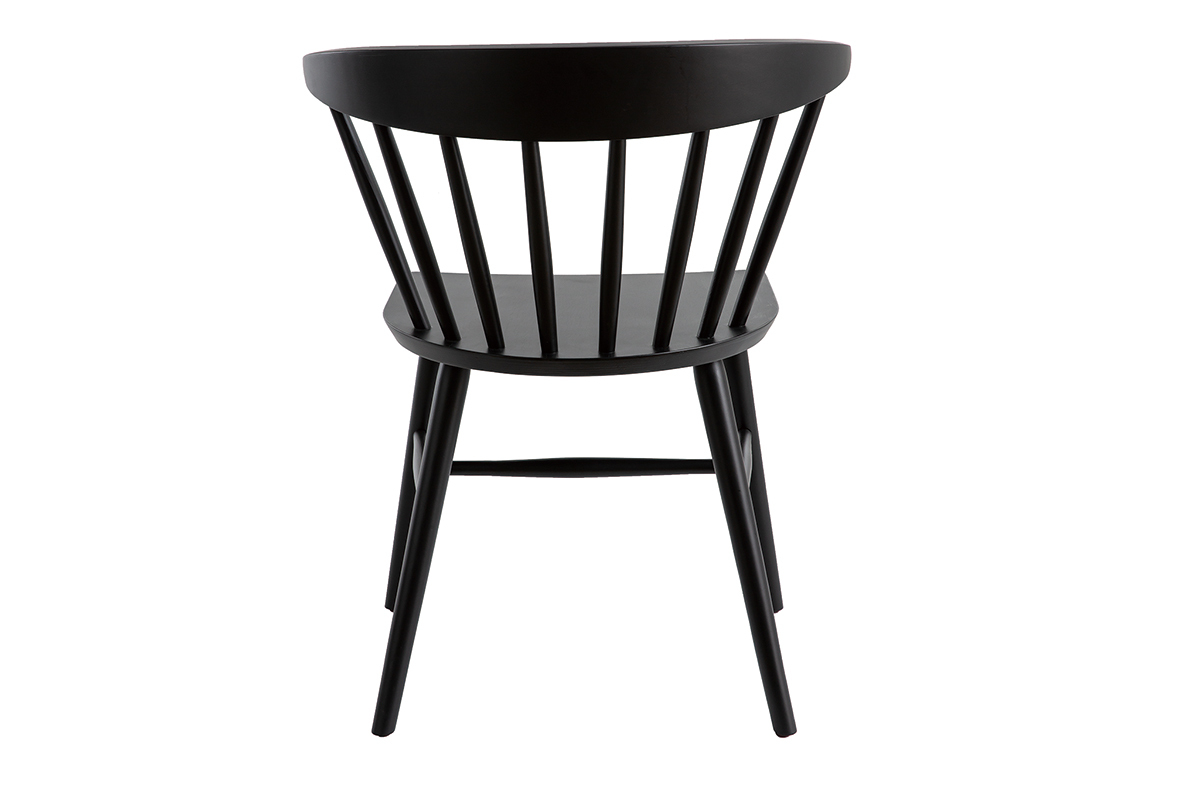Chaises  barreaux en bois noir (lot de 2) DARIA