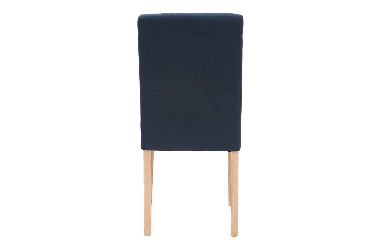 Chaises capitonn�es en tissu bleu et bois (lot de 2) ESTER