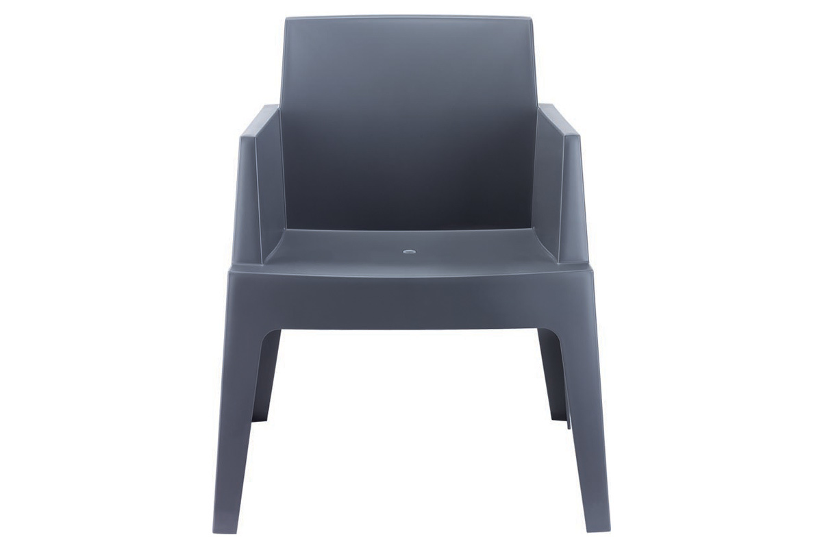 Chaises de jardin design gris fum� Lot de 4 LALI