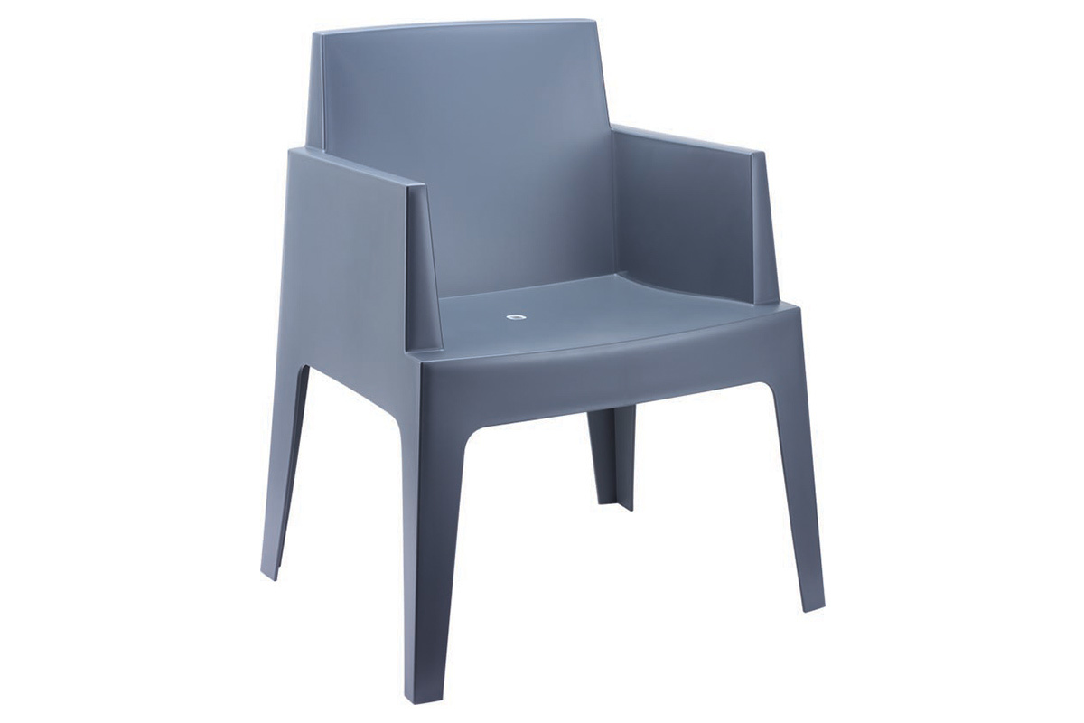 Chaises de jardin design gris fum� Lot de 4 LALI