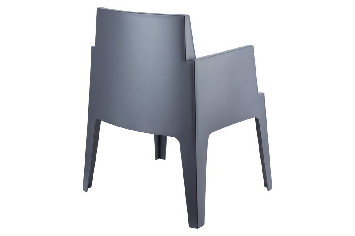 Chaises de jardin design gris fum� Lot de 4 LALI