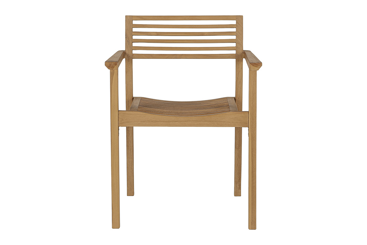 Chaises de jardin empilables en bois teck massif (lot de 2) KAYU