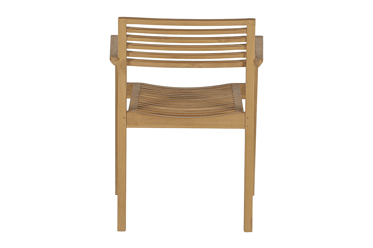 Chaises de jardin empilables en bois teck massif (lot de 2) KAYU