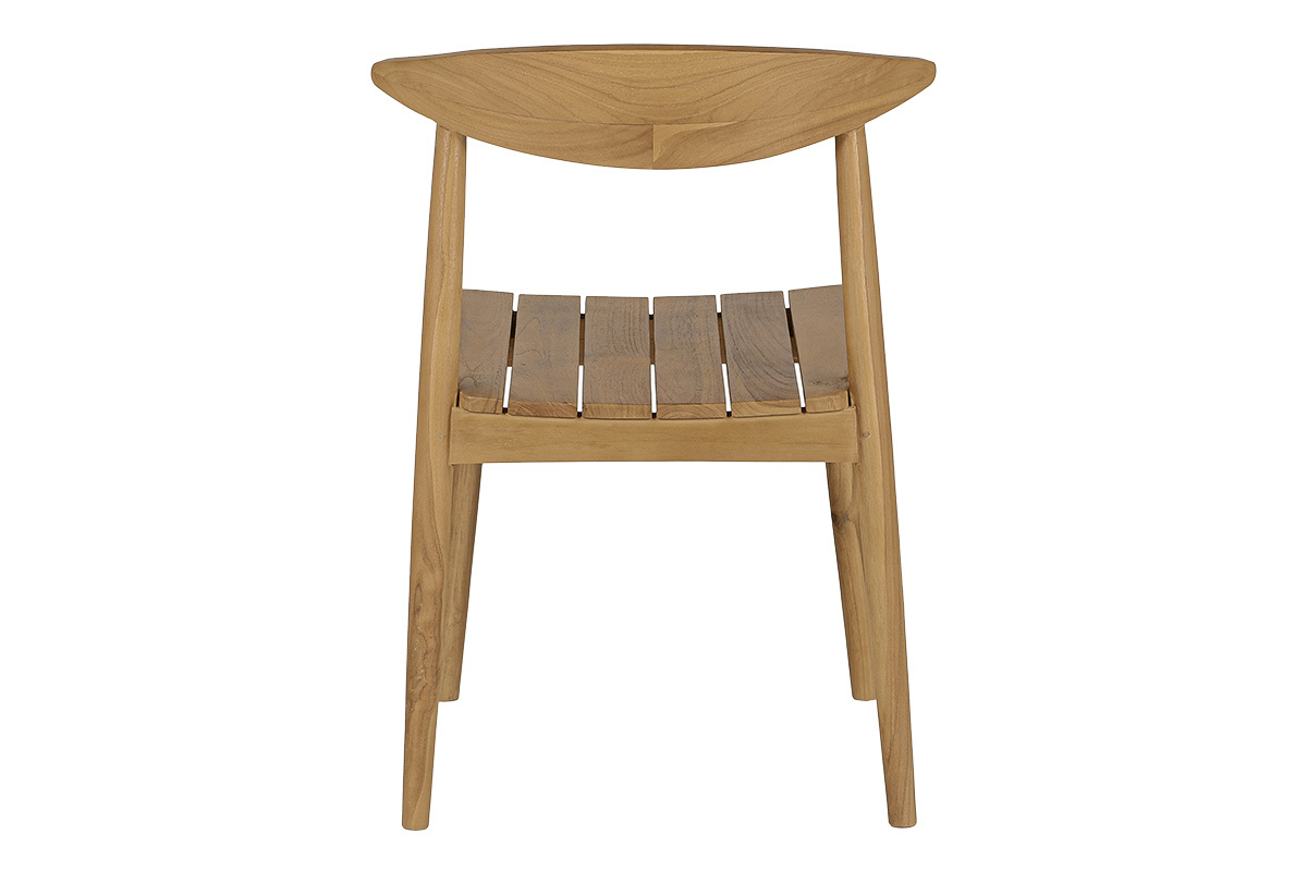 Chaises de jardin empilables en bois teck massif (lot de 2) SAGARA