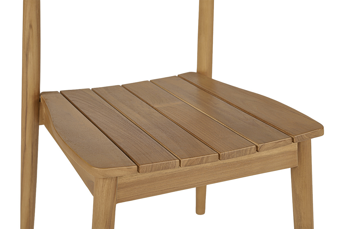 Chaises de jardin empilables en bois teck massif (lot de 2) SAGARA