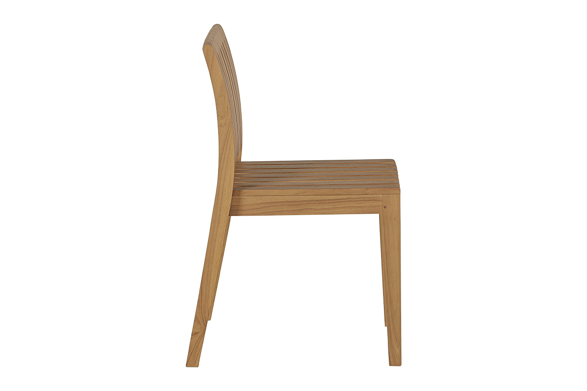 Chaises de jardin empilables en bois teck massif (lot de 2) TECKA