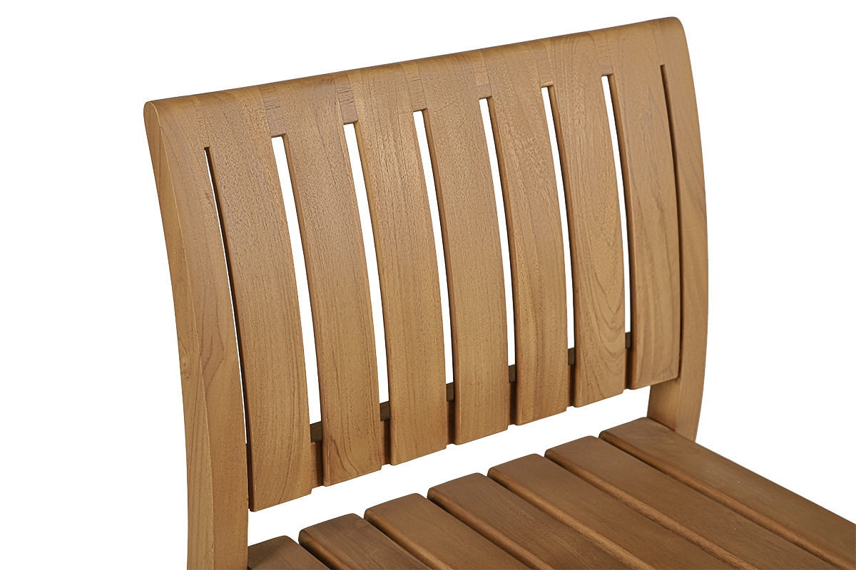 Chaises de jardin empilables en bois teck massif (lot de 2) TECKA