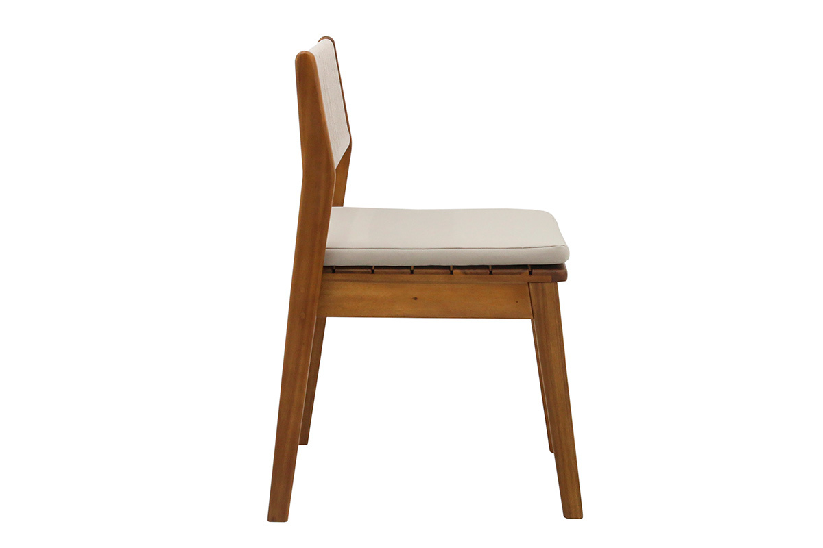 Chaises de jardin en bois massif et corde tress�e (lot de 2) ZEPHYR